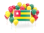 Togo. Square flag with balloons. Download icon.