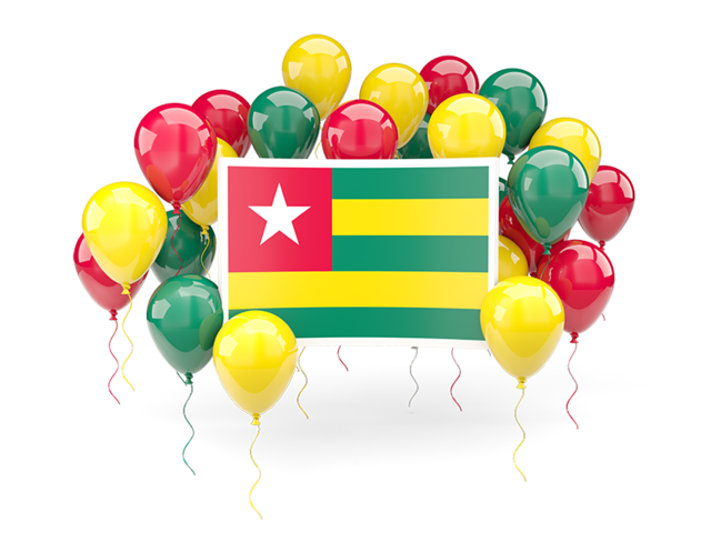 Square flag with balloons. Download flag icon of Togo at PNG format