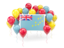 Tuvalu. Square flag with balloons. Download icon.