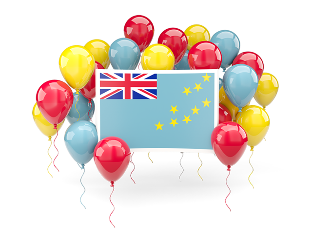 Square flag with balloons. Download flag icon of Tuvalu at PNG format