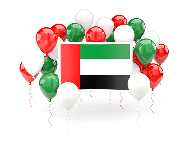 Square flag with balloons. Download flag icon of United Arab Emirates at PNG format