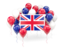 United Kingdom. Square flag with balloons. Download icon.