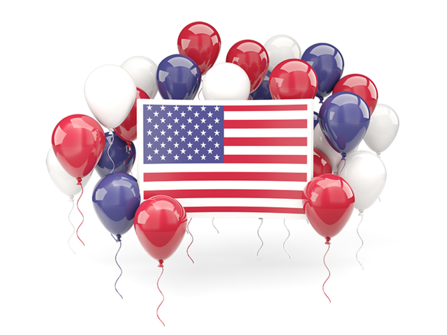 Square flag with balloons. Download flag icon of United States of America at PNG format