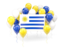 Uruguay. Square flag with balloons. Download icon.