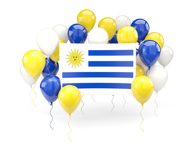 Square flag with balloons. Download flag icon of Uruguay at PNG format