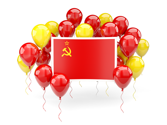 Square flag with balloons. Download flag icon of Soviet Union at PNG format