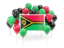 Vanuatu. Square flag with balloons. Download icon.