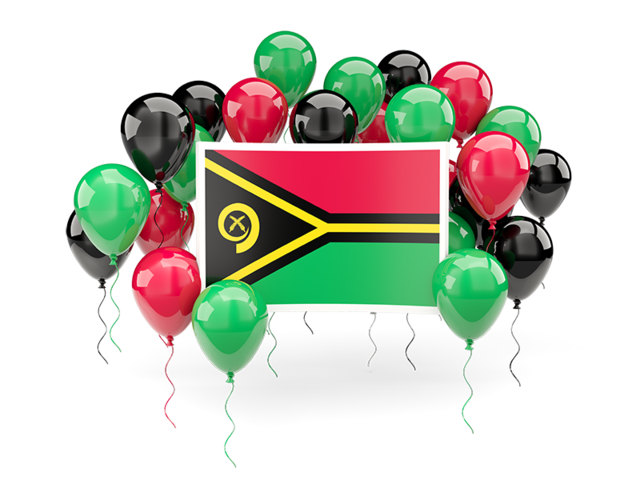 Square flag with balloons. Download flag icon of Vanuatu at PNG format