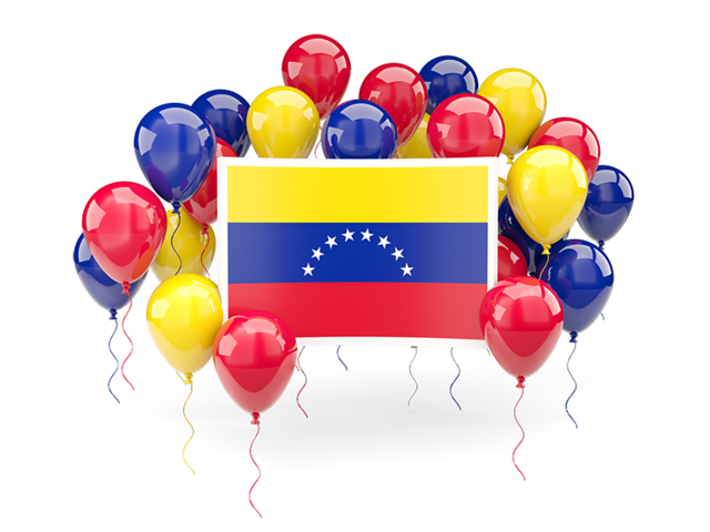 Square flag with balloons. Download flag icon of Venezuela at PNG format