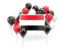 Yemen. Square flag with balloons. Download icon.