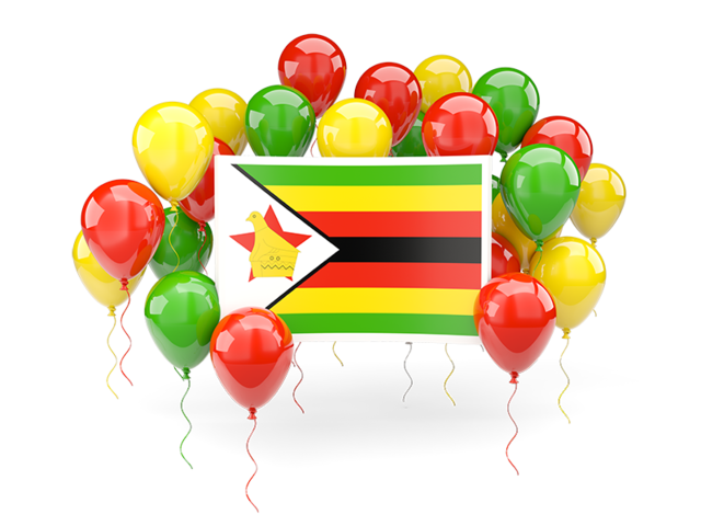 Флаг с воздушными шарами. Скачать флаг. Зимбабве