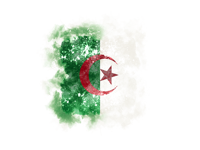 Квадратный флаг в стиле гранж. Скачать флаг. Алжир