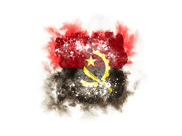 Square grunge flag. Download flag icon of Angola at PNG format