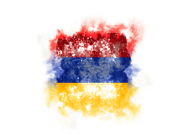 Квадратный флаг в стиле гранж. Скачать флаг. Армения
