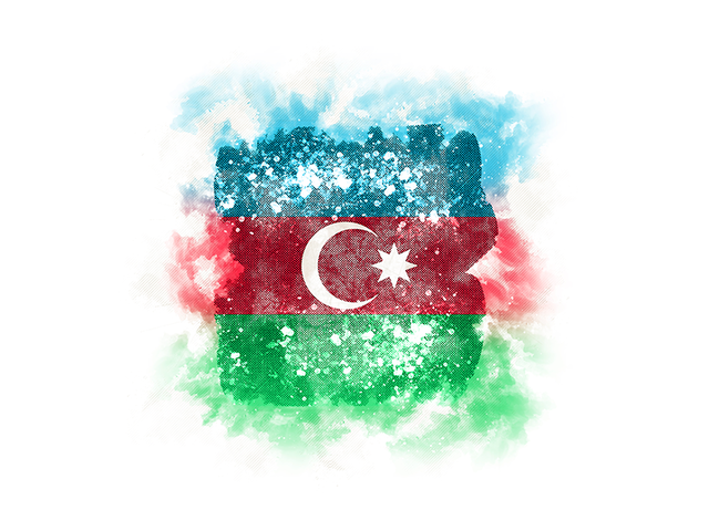 Square grunge flag. Download flag icon of Azerbaijan at PNG format
