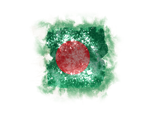 Квадратный флаг в стиле гранж. Скачать флаг. Бангладеш