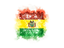 Bolivia. Square grunge flag. Download icon.