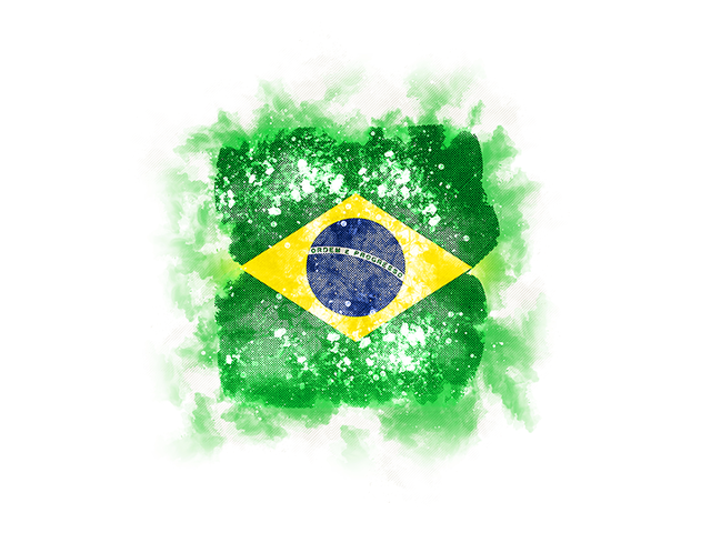 Square grunge flag. Download flag icon of Brazil at PNG format