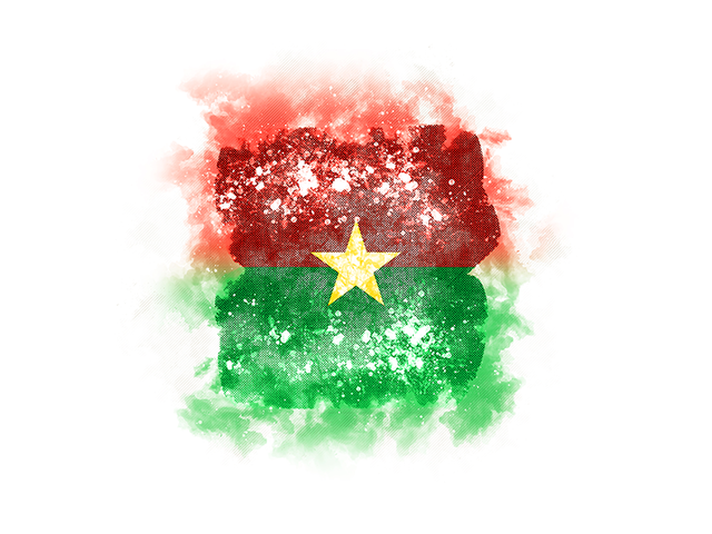 Квадратный флаг в стиле гранж. Скачать флаг. Буркина Фасо