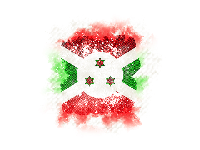Square grunge flag. Download flag icon of Burundi at PNG format