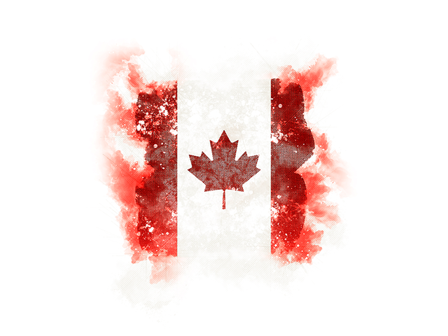 Квадратный флаг в стиле гранж. Скачать флаг. Канада