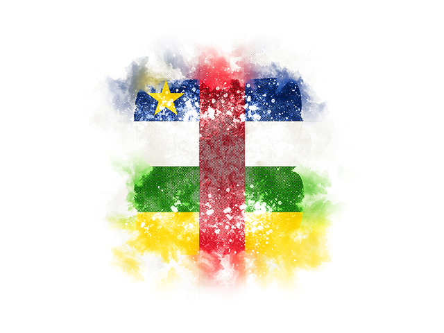 Квадратный флаг в стиле гранж. Скачать флаг. Центральноафриканская Республика