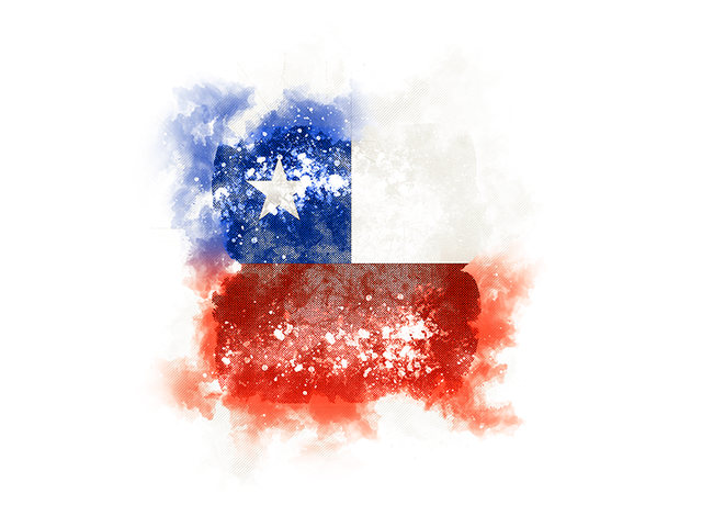 Квадратный флаг в стиле гранж. Скачать флаг. Чили