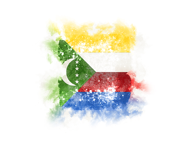 Square grunge flag. Download flag icon of Comoros at PNG format