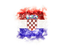 Croatia. Square grunge flag. Download icon.