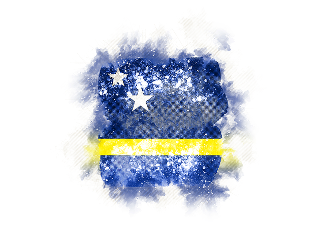 Square grunge flag. Download flag icon of Curacao at PNG format