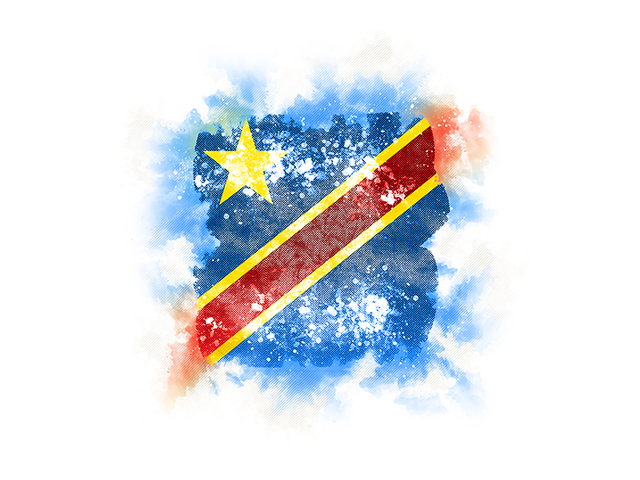 Square grunge flag. Download flag icon of Democratic Republic of the Congo at PNG format