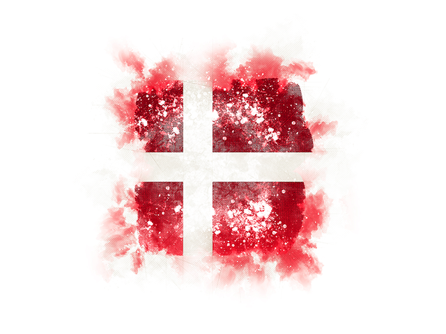 Квадратный флаг в стиле гранж. Скачать флаг. Дания