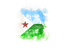Djibouti. Square grunge flag. Download icon.