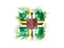 Dominica. Square grunge flag. Download icon.