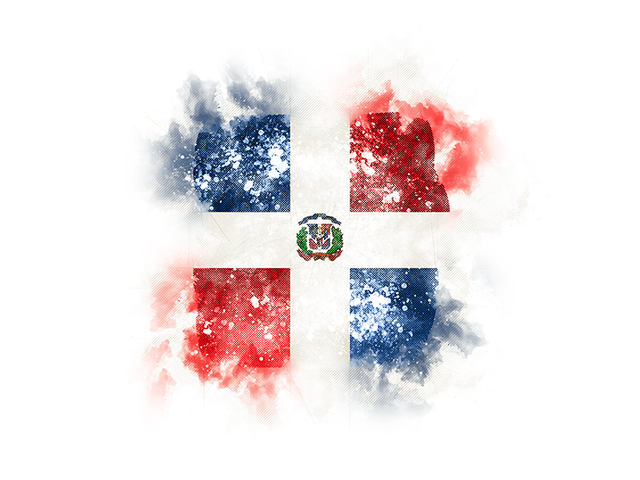 Square grunge flag. Download flag icon of Dominican Republic at PNG format