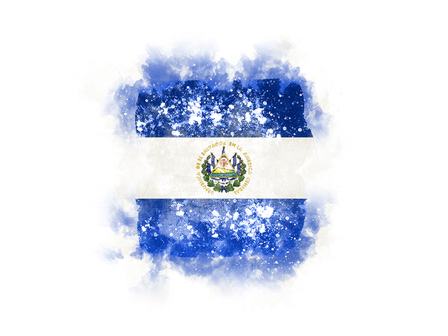 Квадратный флаг в стиле гранж. Скачать флаг. Сальвадор