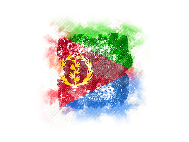 Квадратный флаг в стиле гранж. Скачать флаг. Эритрея