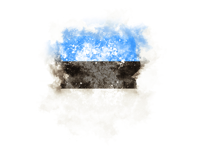 Квадратный флаг в стиле гранж. Скачать флаг. Эстония