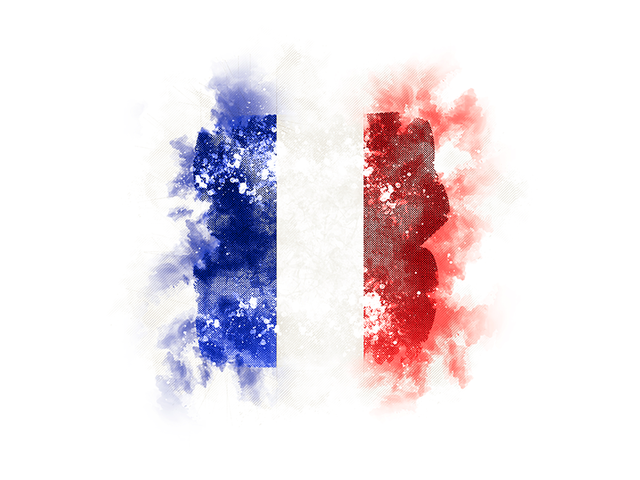 Квадратный флаг в стиле гранж. Скачать флаг. Франция
