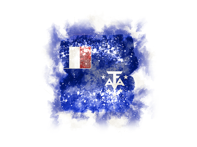 Square grunge flag. Download flag icon of French Southern and Antarctic Lands at PNG format
