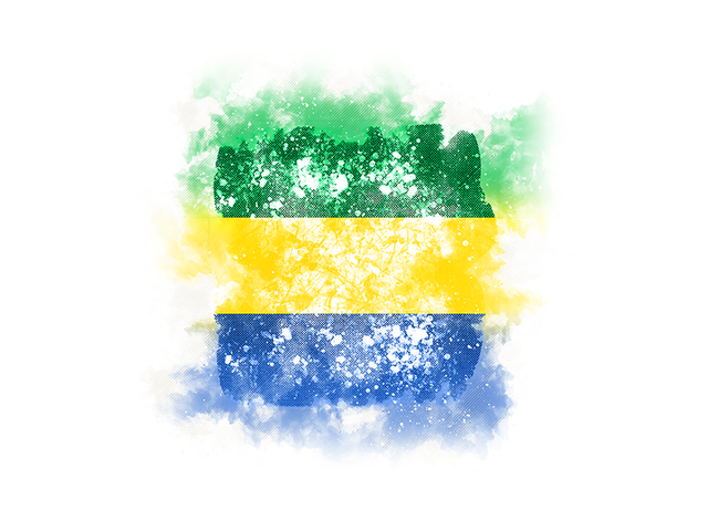 Square grunge flag. Download flag icon of Gabon at PNG format