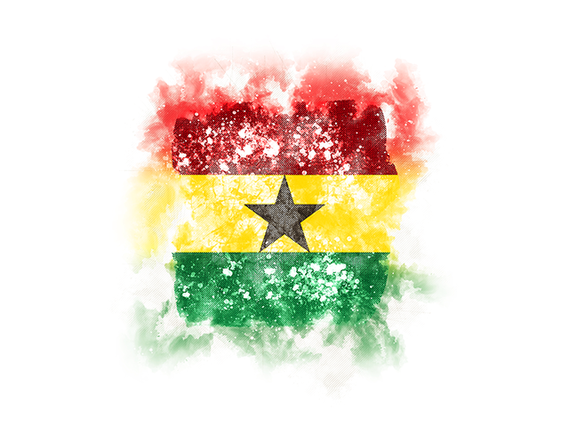 Квадратный флаг в стиле гранж. Скачать флаг. Гана