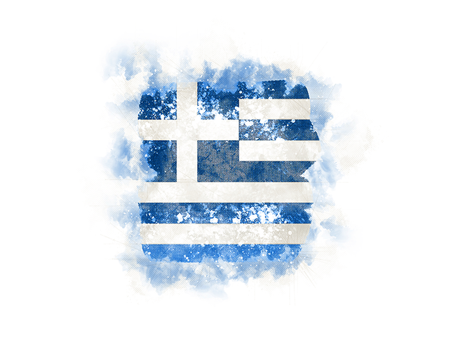 Square grunge flag. Download flag icon of Greece at PNG format