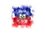 Haiti. Square grunge flag. Download icon.