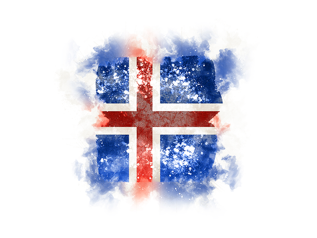 Square grunge flag. Download flag icon of Iceland at PNG format