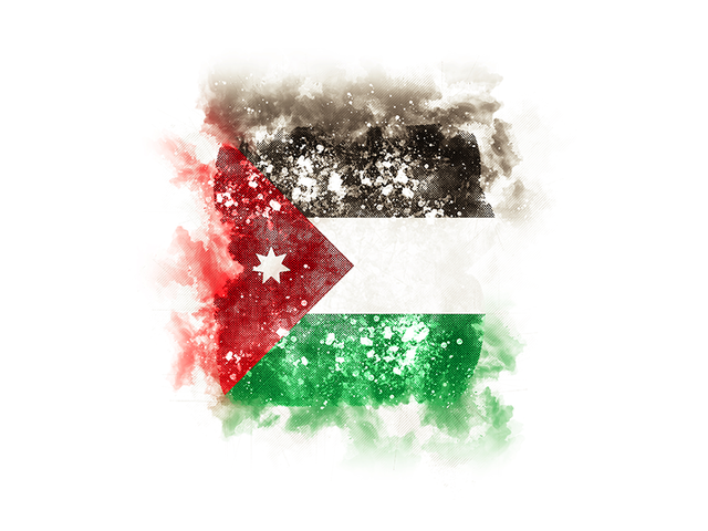 Квадратный флаг в стиле гранж. Скачать флаг. Иордания
