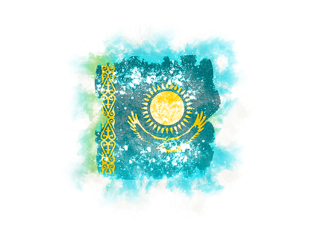 Square grunge flag. Download flag icon of Kazakhstan at PNG format