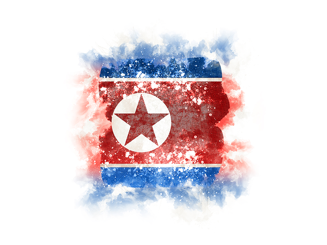 Square grunge flag. Download flag icon of North Korea at PNG format