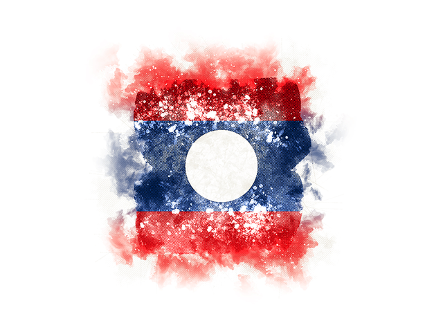 Square grunge flag. Download flag icon of Laos at PNG format