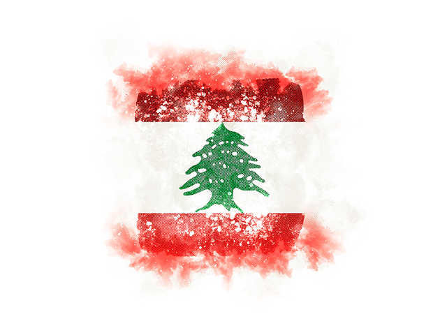 Квадратный флаг в стиле гранж. Скачать флаг. Ливан